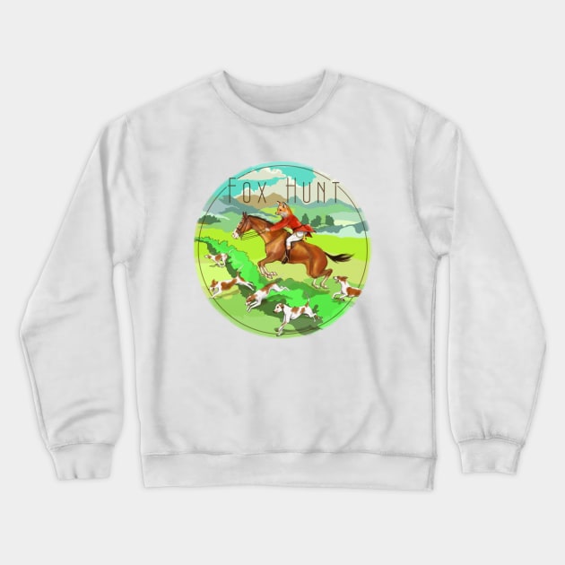 Fox Hunt Crewneck Sweatshirt by Marike Korting Art